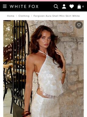 ISO looking for WHITE FOX White Sequin Halter Shell Top